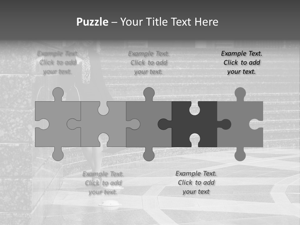 Standing Pensive Blond PowerPoint Template