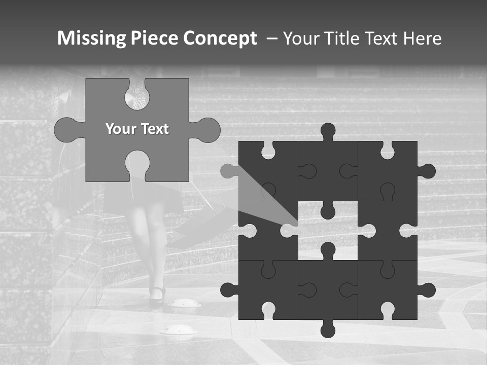 Standing Pensive Blond PowerPoint Template