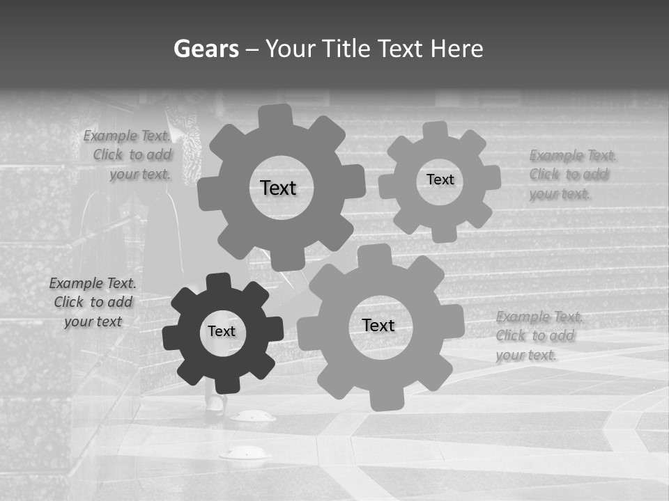 Standing Pensive Blond PowerPoint Template