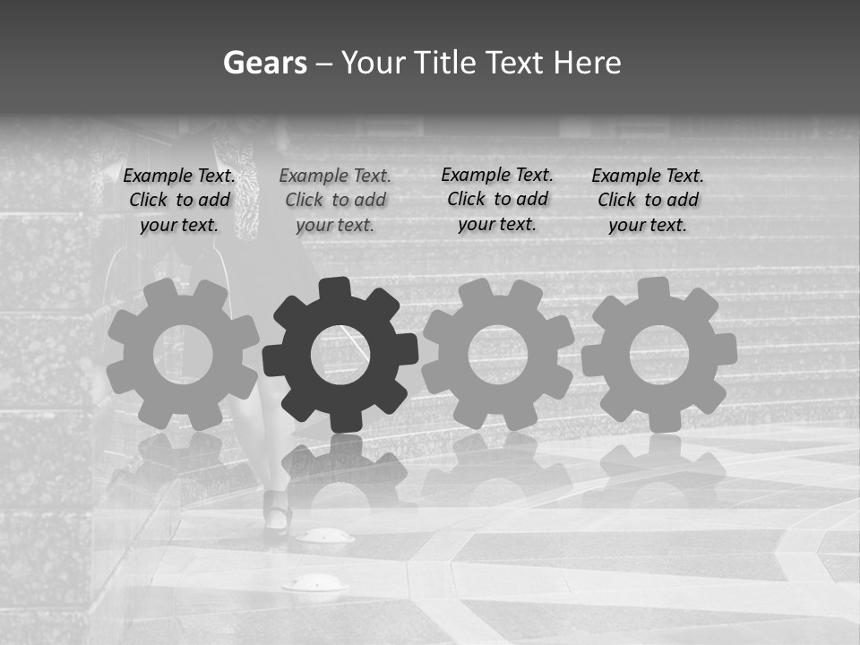 Standing Pensive Blond PowerPoint Template