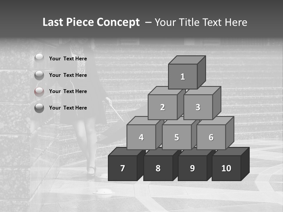 Standing Pensive Blond PowerPoint Template