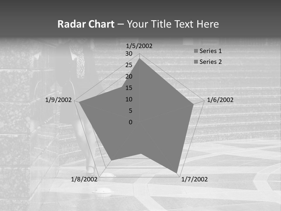 Standing Pensive Blond PowerPoint Template