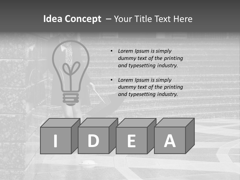 Standing Pensive Blond PowerPoint Template