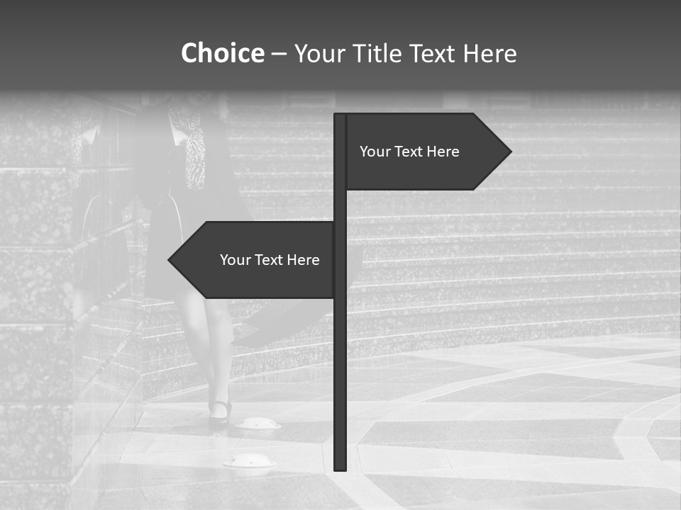 Standing Pensive Blond PowerPoint Template