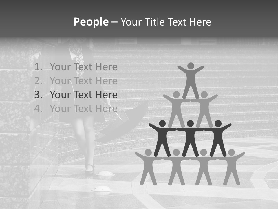 Standing Pensive Blond PowerPoint Template