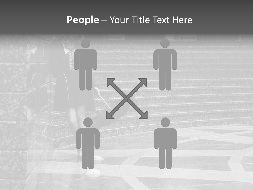 Standing Pensive Blond PowerPoint Template