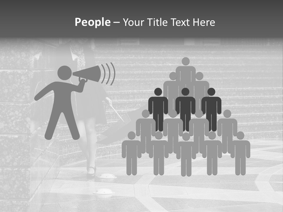 Standing Pensive Blond PowerPoint Template