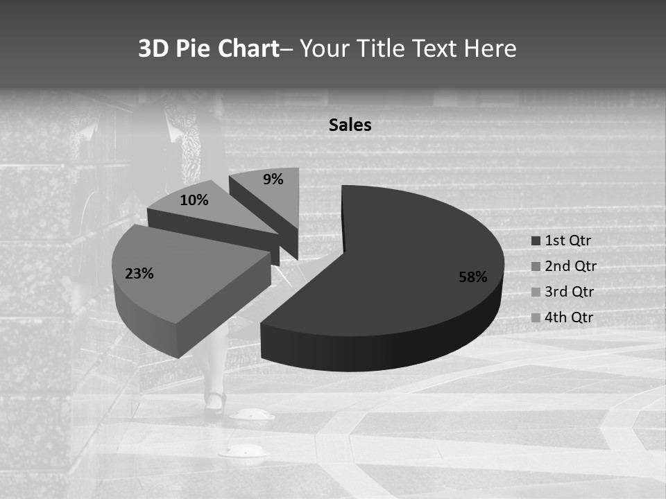 Standing Pensive Blond PowerPoint Template