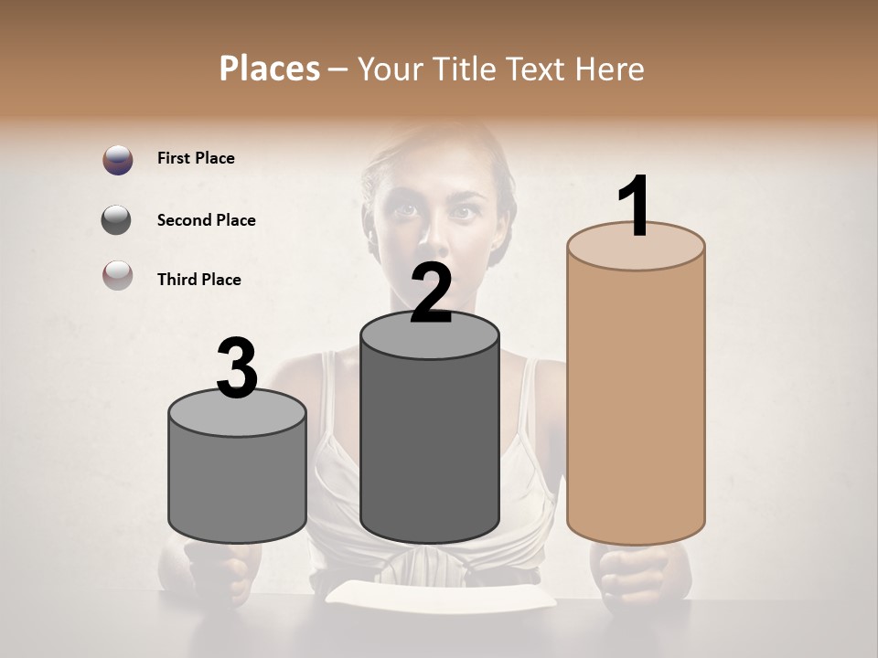 Fork Lunch Woman PowerPoint Template