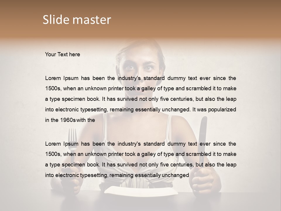 Fork Lunch Woman PowerPoint Template