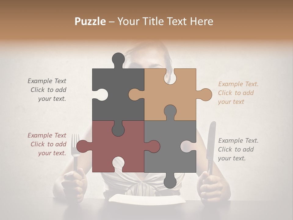 Fork Lunch Woman PowerPoint Template