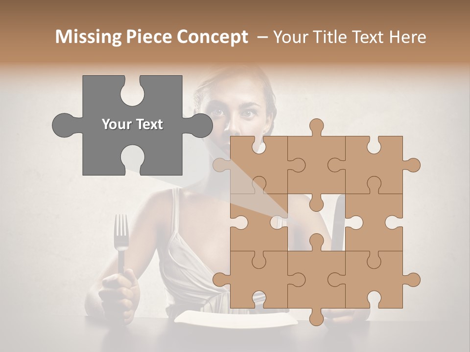 Fork Lunch Woman PowerPoint Template