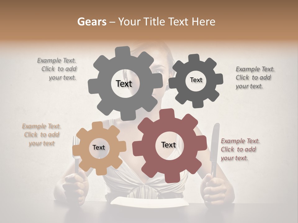 Fork Lunch Woman PowerPoint Template