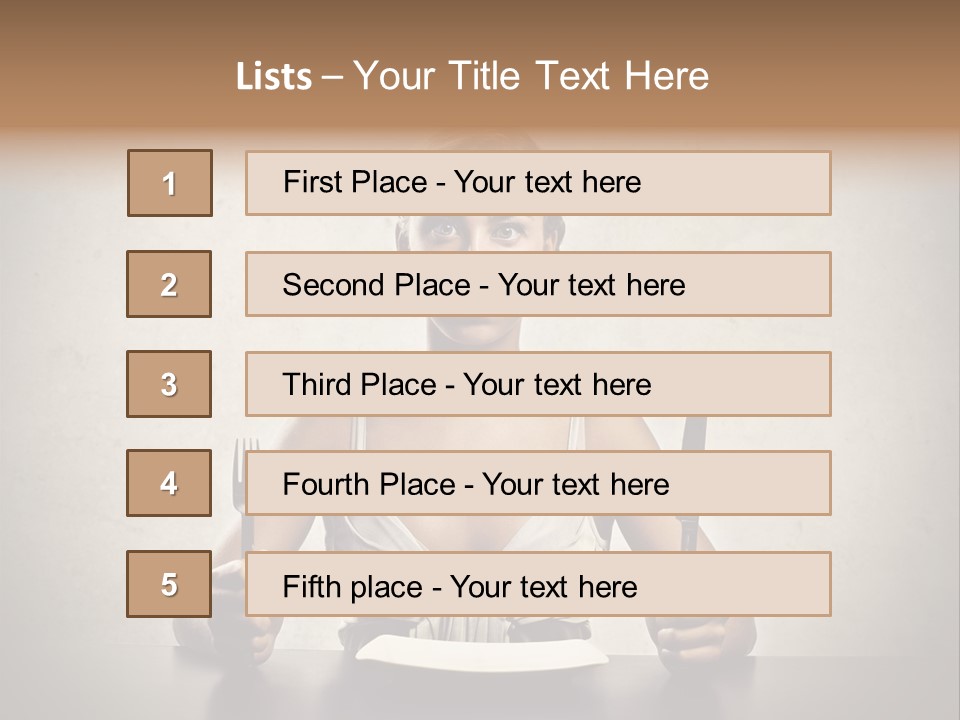 Fork Lunch Woman PowerPoint Template