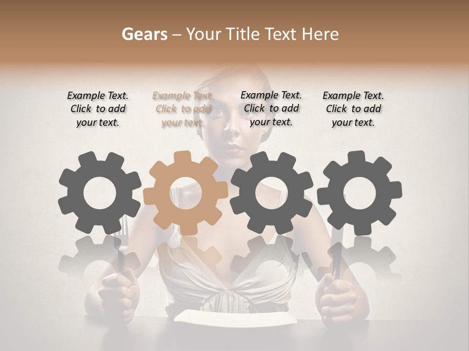 Fork Lunch Woman PowerPoint Template