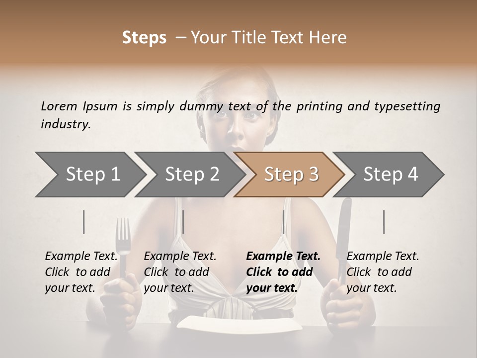 Fork Lunch Woman PowerPoint Template