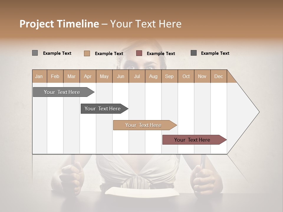 Fork Lunch Woman PowerPoint Template