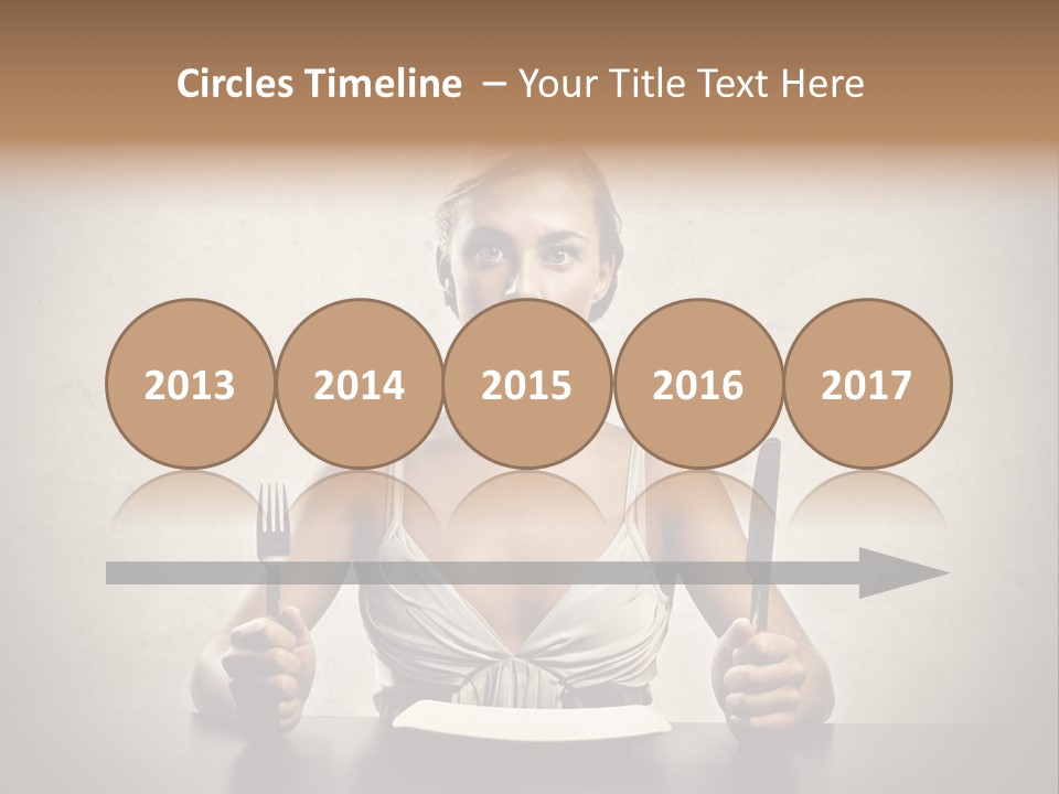 Fork Lunch Woman PowerPoint Template