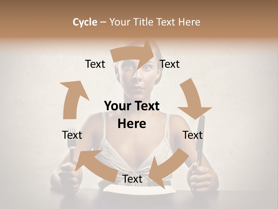 Fork Lunch Woman PowerPoint Template