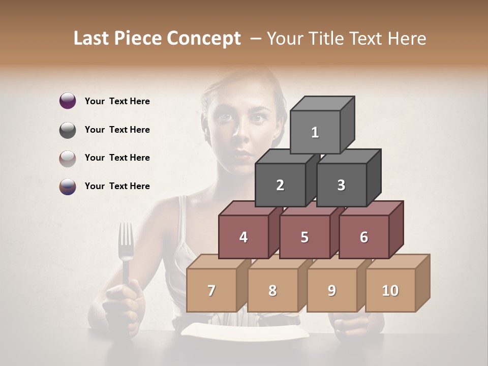 Fork Lunch Woman PowerPoint Template