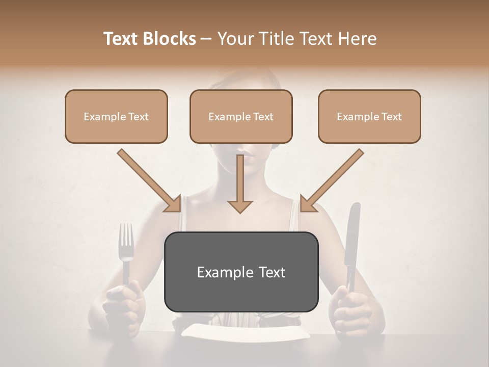 Fork Lunch Woman PowerPoint Template