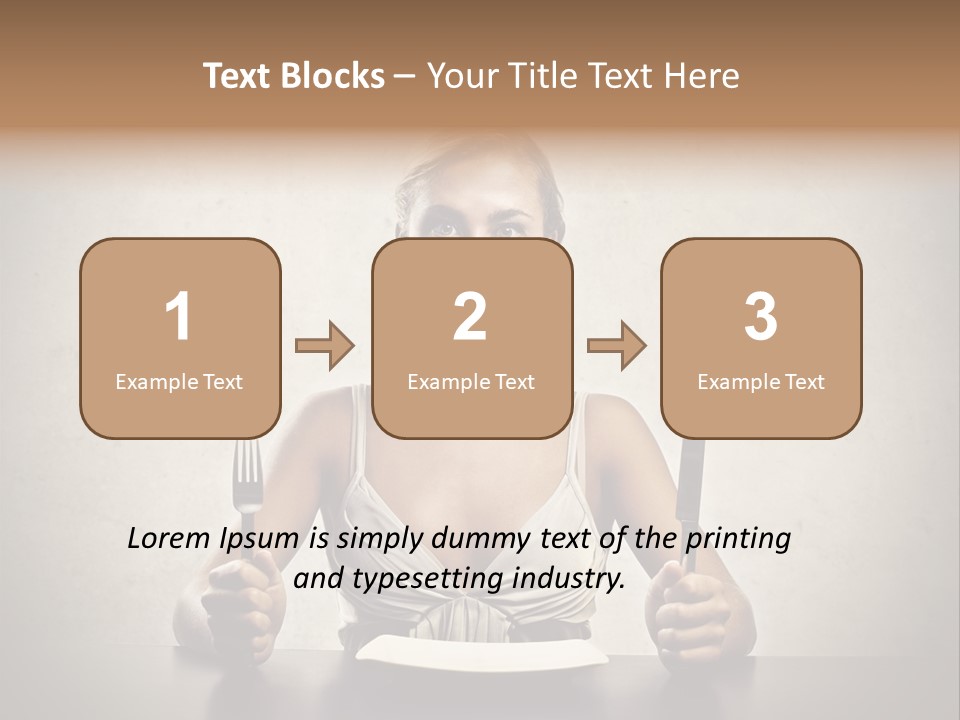 Fork Lunch Woman PowerPoint Template