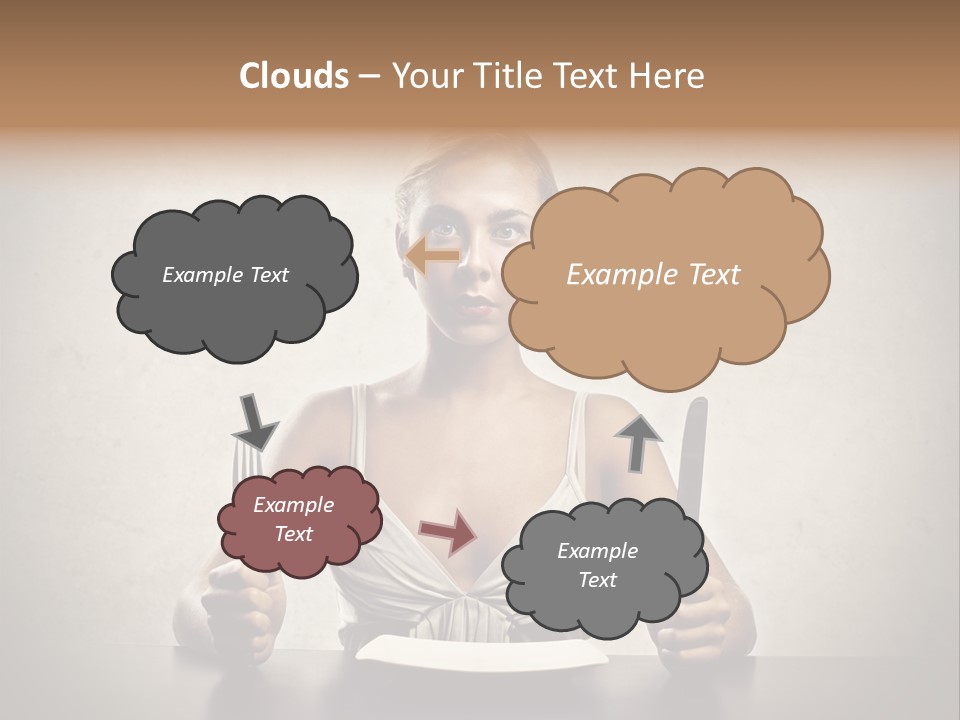 Fork Lunch Woman PowerPoint Template