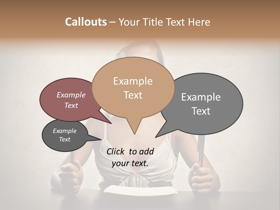 Fork Lunch Woman PowerPoint Template