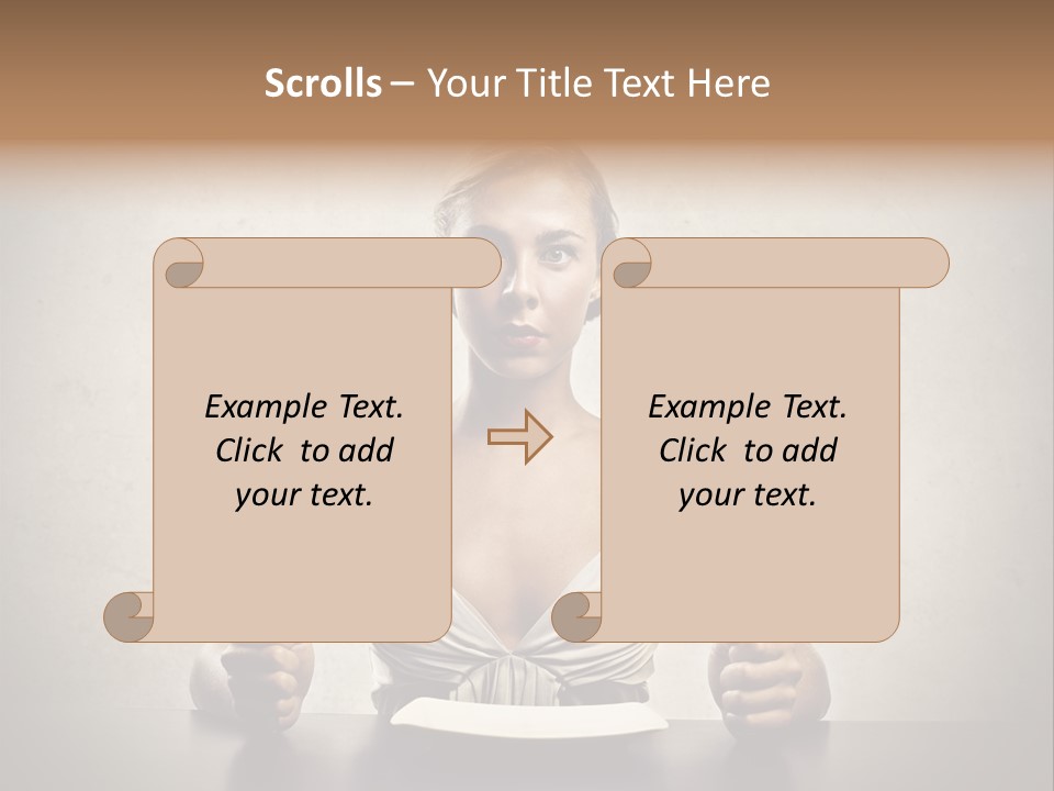 Fork Lunch Woman PowerPoint Template