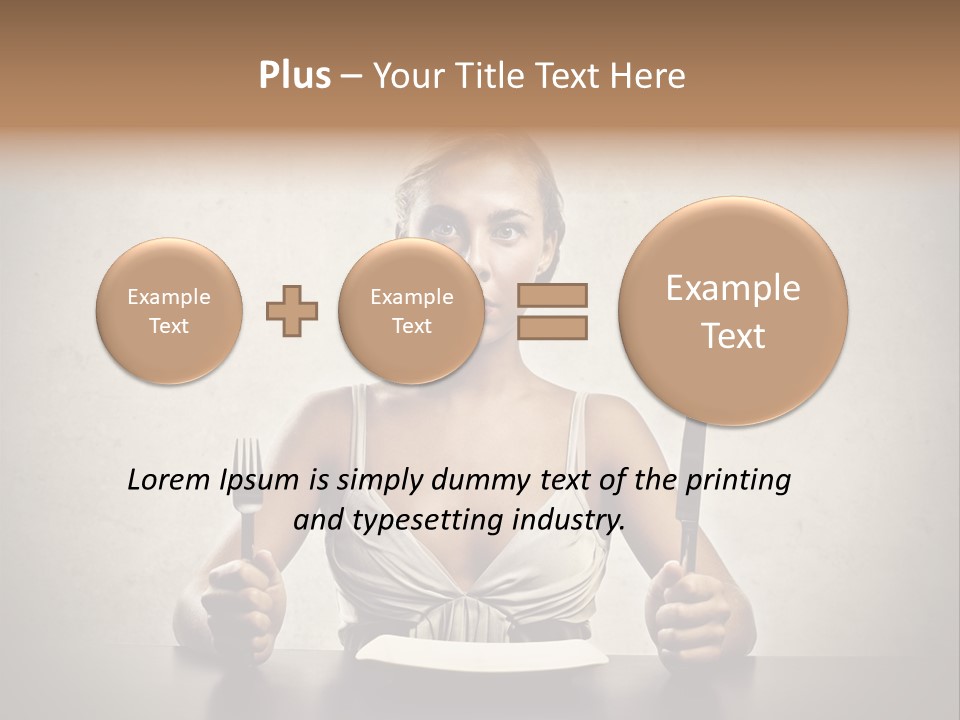 Fork Lunch Woman PowerPoint Template