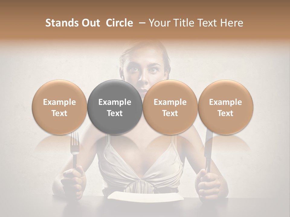 Fork Lunch Woman PowerPoint Template