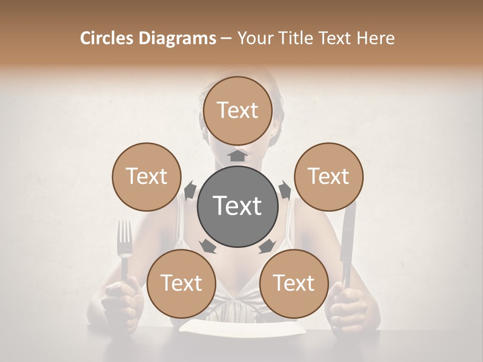 Fork Lunch Woman PowerPoint Template