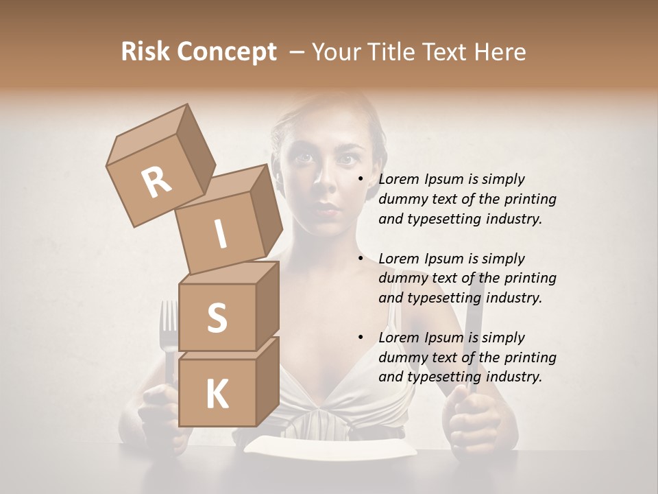 Fork Lunch Woman PowerPoint Template