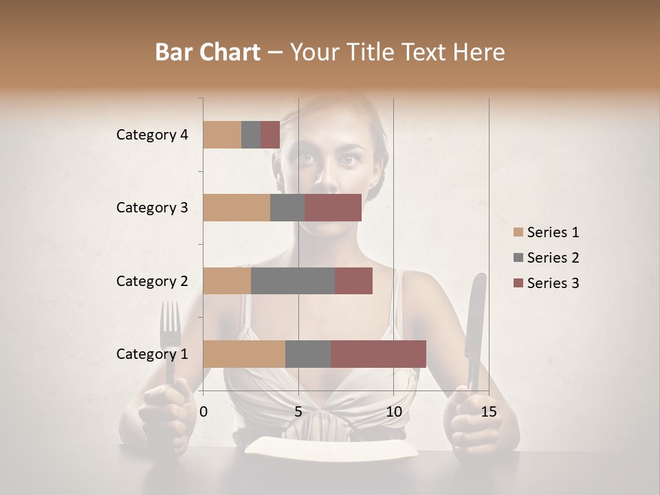 Fork Lunch Woman PowerPoint Template