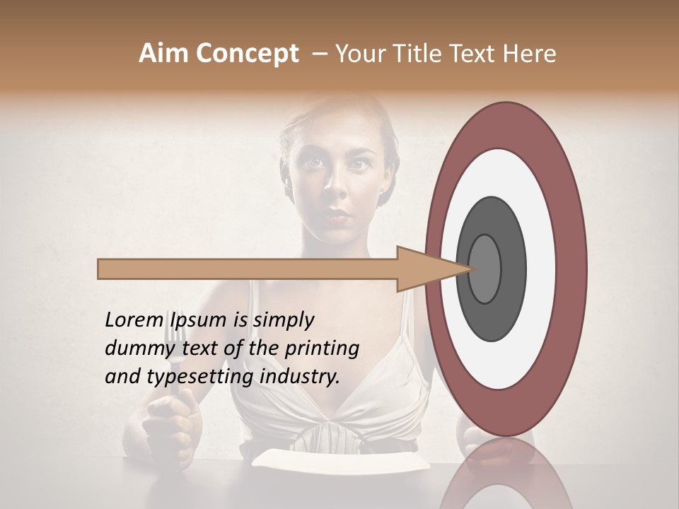 Fork Lunch Woman PowerPoint Template