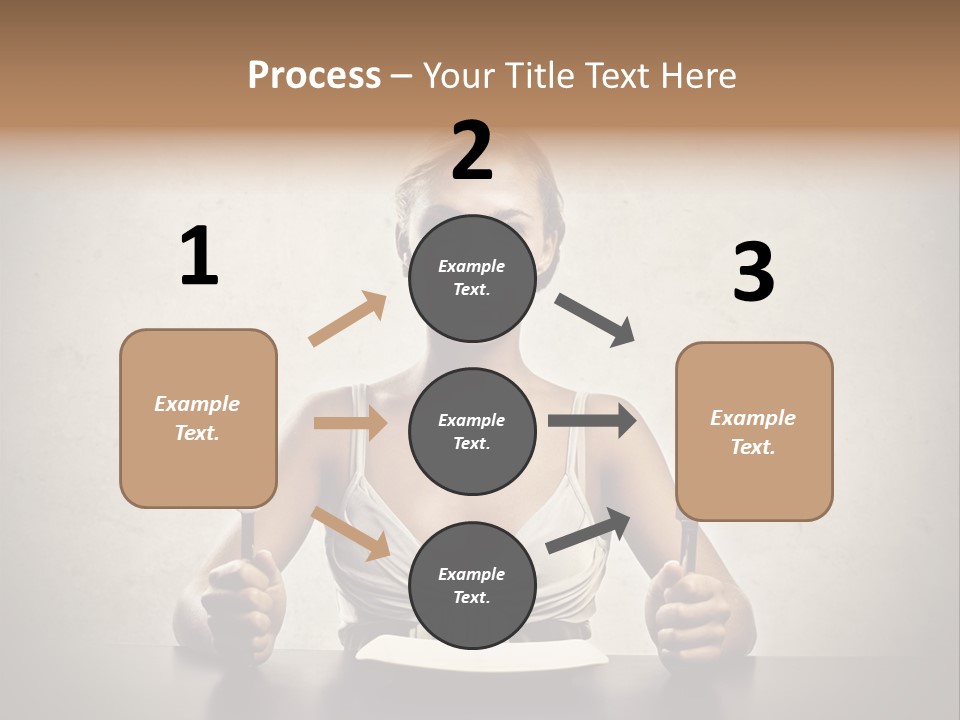 Fork Lunch Woman PowerPoint Template