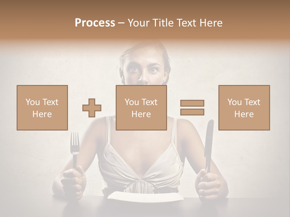 Fork Lunch Woman PowerPoint Template