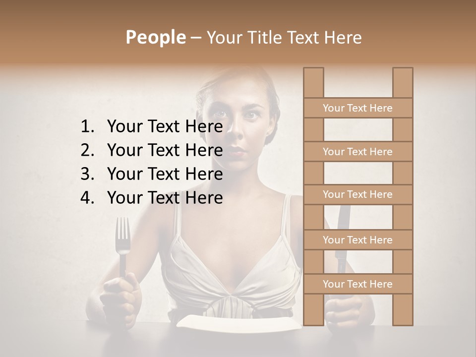 Fork Lunch Woman PowerPoint Template