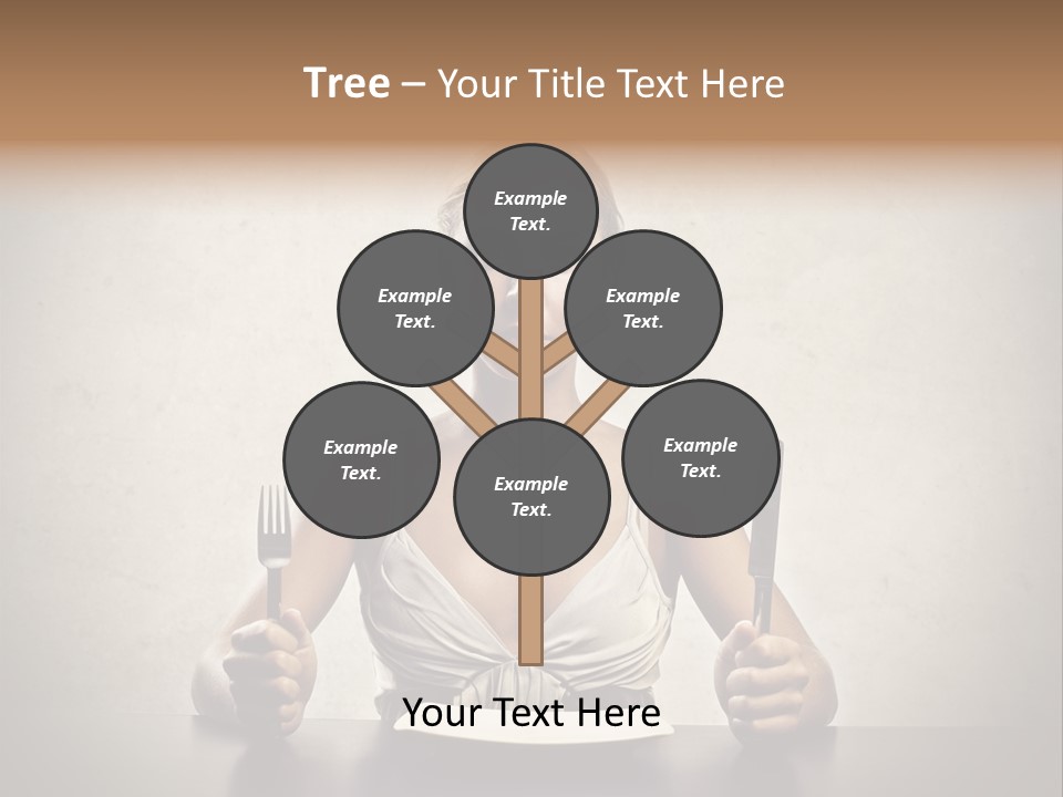 Fork Lunch Woman PowerPoint Template