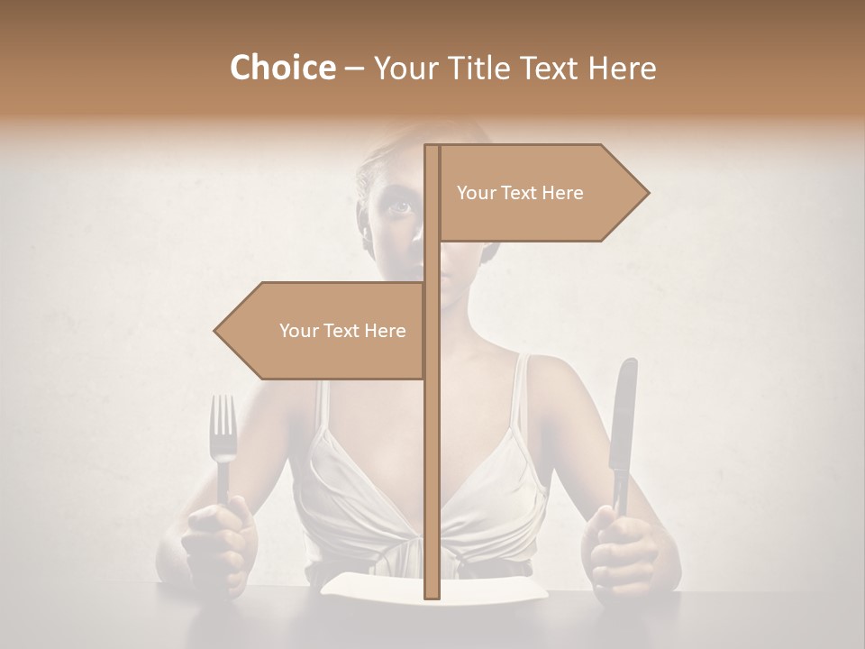Fork Lunch Woman PowerPoint Template