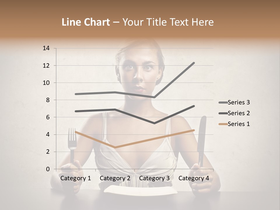 Fork Lunch Woman PowerPoint Template