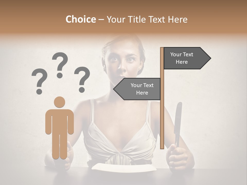 Fork Lunch Woman PowerPoint Template