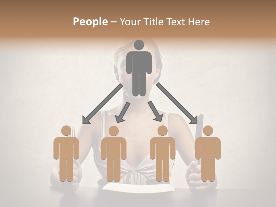 Fork Lunch Woman PowerPoint Template