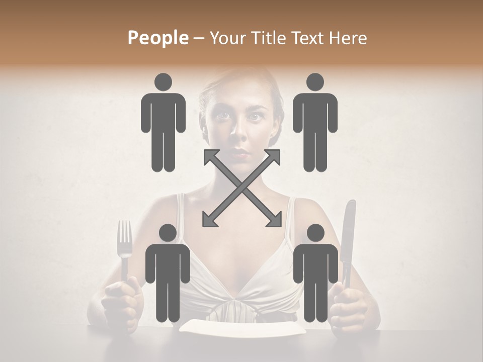 Fork Lunch Woman PowerPoint Template