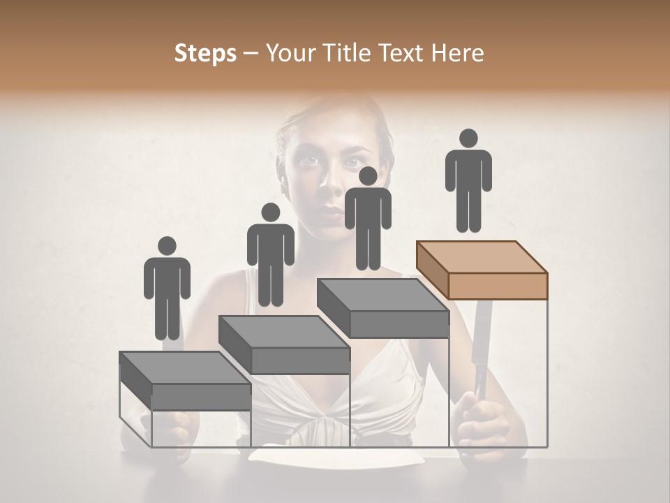 Fork Lunch Woman PowerPoint Template