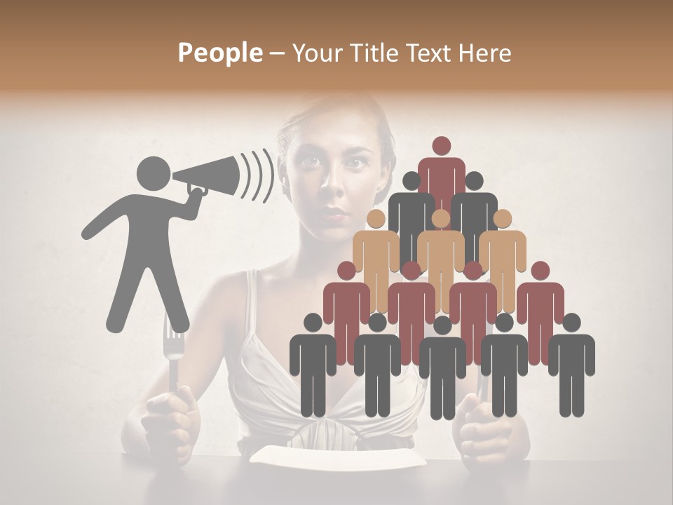 Fork Lunch Woman PowerPoint Template
