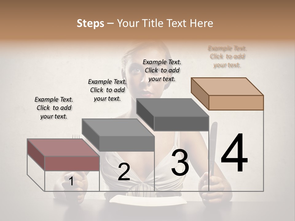 Fork Lunch Woman PowerPoint Template