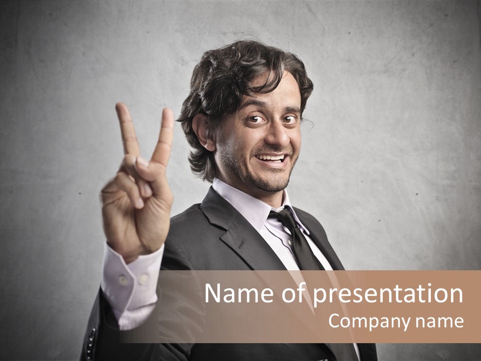 Caucasian Job Man Smile PowerPoint Template