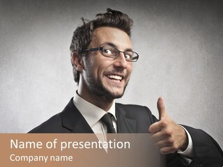 Businessman Liar Glasses PowerPoint Template