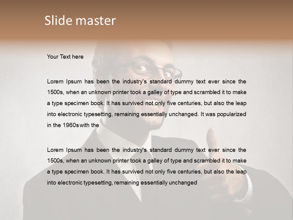 Businessman Liar Glasses PowerPoint Template